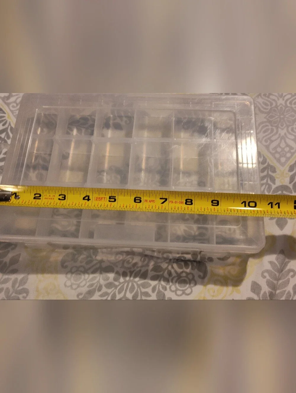 Bundle Of Clear Plastic Compartment Storage Box with Blue Latches - Organization